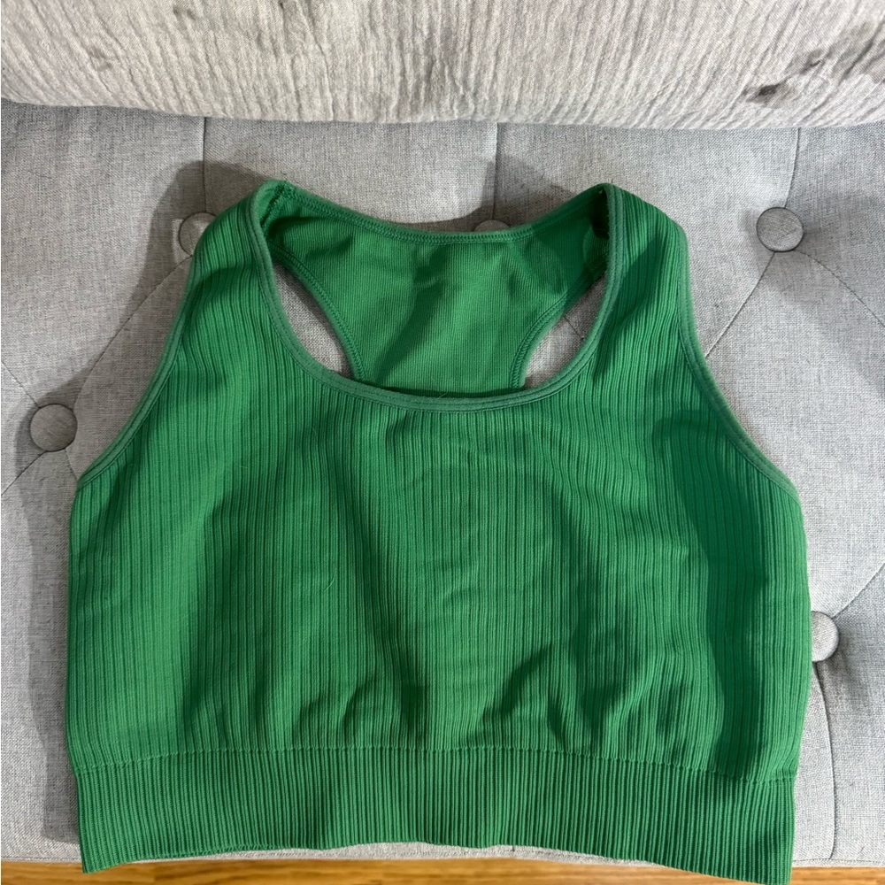 ZYIA Vibrant Green Ribbed Crop Top